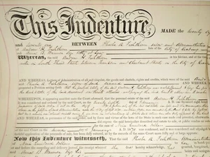 Antique 1871 Indenture Reading PA Widow Andrew Fichthorn to Wanner Politician - Picture 1 of 5