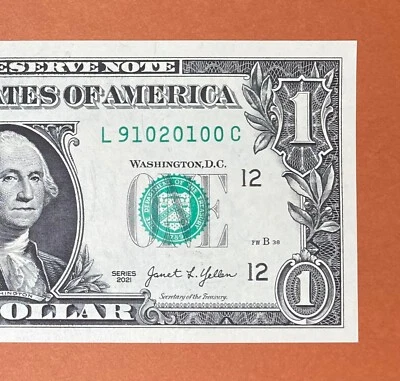 September 10, 2010 (L 91020100 C) Birthday Note $1 One Dollar Bill (9/10/ 2010_) - Image 1 of 3