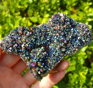 TOP 85G Colorful Angel Aura Titanium Crystal Cluster Geode Healing  YS57 - Picture 1 of 12