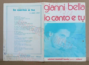 Spartito Musicale - Gianni Bella - Io Canto e Tu - Ed. Musicali Tender - Picture 1 of 2