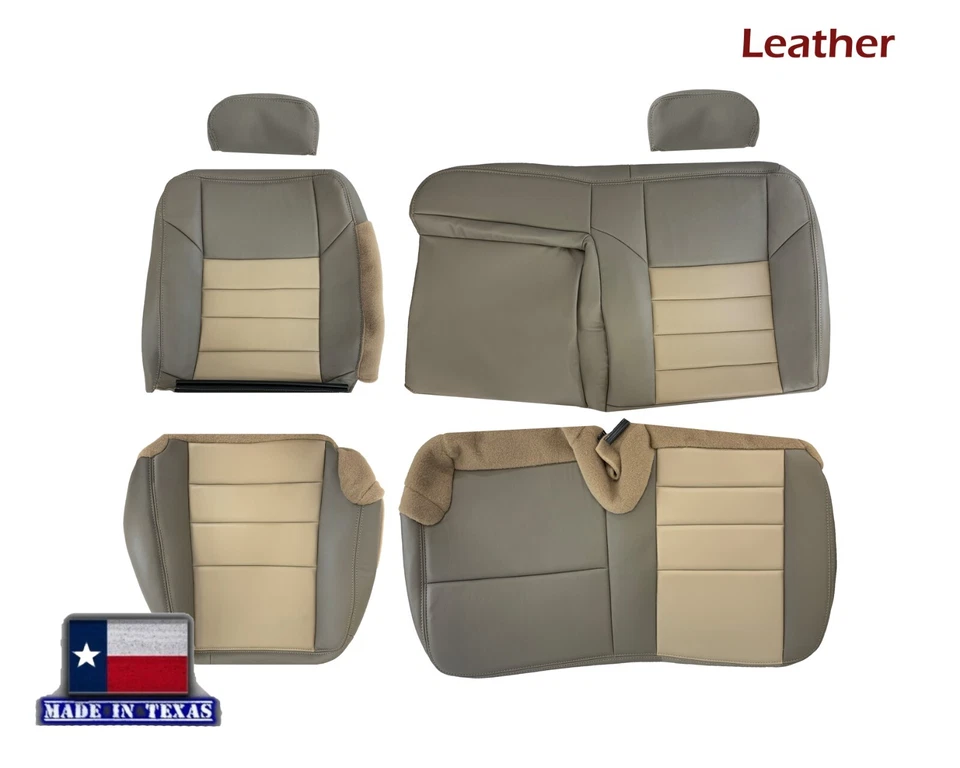 Fundas de asiento de cuero para Ford Excursion Eddie Bauer 2002 2003 2004 segunda fila Foto 1 de 4