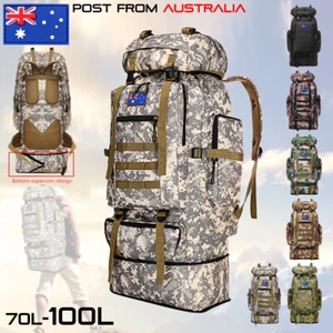 100L/70L Military Tactical Backpack Camping Hiking Bag Rucksack Bag Outdoor Trek - Picture 1 of 18