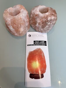 2 PACK - Himalayan Salt Natural Shaped Candle Holder - Picture 1 of 17