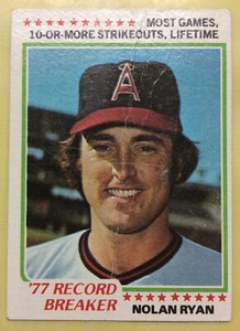 1978 Topps Nolan Ryan "'77 Record Breaker, Tops Koufax" #6 Angels HOF Low Grade