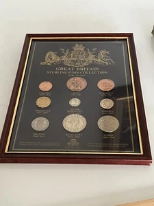 GRAN BRETAÑA COLECCIÓN PLATA ESTERLINA 1548-1967 EN MARCO DE CRISTAL - Imagen 1 de 4