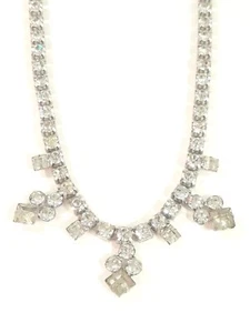 Vtg Garne Jewelry Rhinestone Necklace - Picture 1 of 9