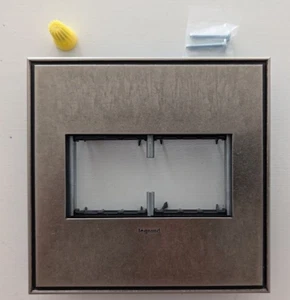 Legrand Adorne Brushed Pewter 2 Gang Wall Plate - AWC2GBP4 - Picture 1 of 2