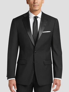 Calvin Klein Mens Tuxedo Jacket Blazer Slim-Fit Wool 46R E06922 - Picture 1 of 15