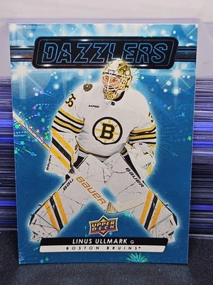 23-24 Upper Deck Linus Ullmark Blue Dazzlers 💥💥💥 Boston Bruins - Image 1 of 2