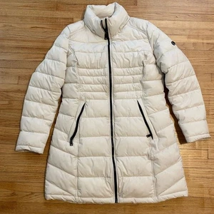 Calvin Klein S Womens Long White infinite stretch, ski, or winter quilted puffed - Picture 1 of 15