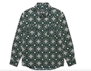 A.P.C. Green Surchemise Leo Green White Shirt Size M New $330 COFAT-H02698 - Picture 1 of 3