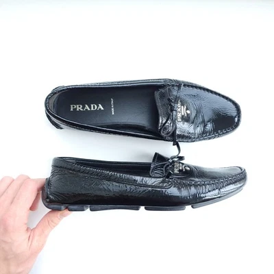 Prada Leather Patent Flats Loafers Womens size EUR 37,5 US 7,5 - Image 1 of 4