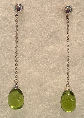 Tiffany & Co Rainbow Drop Earrings Peridot Stones 18kt white gold Paloma Picasso - Image 1 of 4