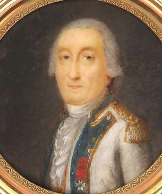 Belle MINIATURE fin XVIIIe. OFFICIER en UNIFORME. Militaire. - Photo 1/4