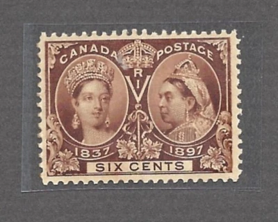Canada Stamp #55, 1897 Victoria Jubilee, Six Cent Brown, MNH, VF, CV $900.00 - Image 1 of 2