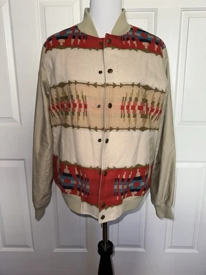 Pendleton The Portland Collection Wool Bomber Jacket Southwest Aztec Pattern - Image 1 of 4