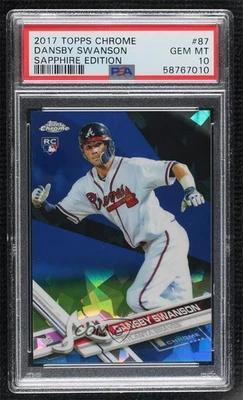 2017 Topps Chrome Sapphire Edition /250 Dansby Swanson PSA 10 GEM MT Rookie RC - Image 1 of 2