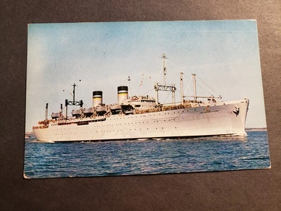 USNS GENERAL WILLIAM O. DARBY T-AP 127 Naval Postcard 1962 APO 69 BREMERHAVEN - Image 1 of 2