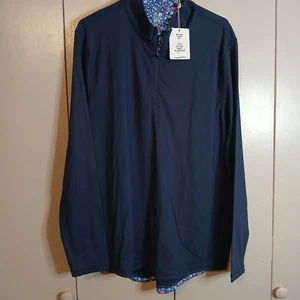 Gram Luxe Men's Blue "Large" 1/4 Zip Pullover Golf Light Weight Strech (0367P3) - Picture 1 of 8