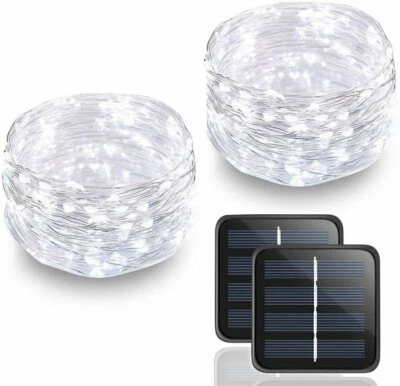 1/2 X 50 ~ 400 белый светодиодов на солнечных батареях волшебные огни струны меди декор дерево новый - Изображение 1 из 4