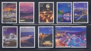 Japan 2018 Night Views Complete Used Set 82Y Sc# 4238 a-j - Picture 1 of 1