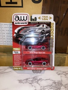 NEW! Auto World - 2016 Dodge Viper GTC - 2013 Chevy Corvette Z06 - CHASE! - 2024 - Picture 1 of 5