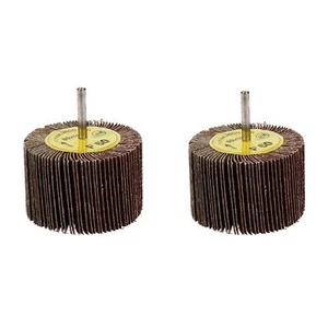 Almohadilla de lijado abrasiva de disco de rueda con solapa de 80 mm x 50 mm para taladros paquete de 2 granos de 60 - Imagen 1 de 1