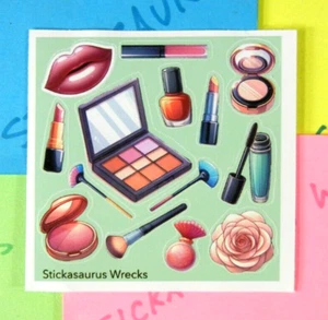 Makeup Cosmetics Purse Items Mini Sticker Sheet - Picture 1 of 3