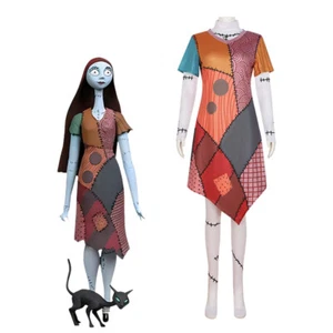 Cosplay The Nightmare Before Christmas Sally Dress Jumpsuit Halloween Party Suit - Picture 1 of 11
