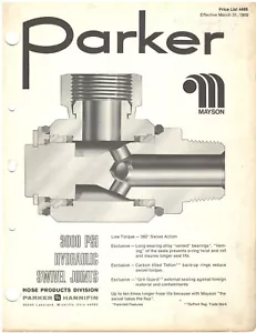 CATALOGO PARKER 3000 PSI 4495 1969 GIUNTI GIREVOLI FLUIDO IDRAULICO - Foto 1 di 1