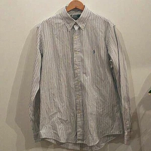 Vintage Polo Ralph Lauren Dress Shirt. Striped blue on white. 15.5. - Picture 1 of 5