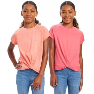 Gerry Youth 2-pack Knot Front Tee Pink & Coral Size Medium (10/12) New with Tags - Picture 1 of 5