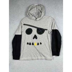 Gymboree Boys Pirate Skull Pullover Hoodie Youth Size 8 - Picture 1 of 7