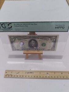 PCGS Very Choice New 64PPQ Fr. 1985-G* 1995 $5 Federal Reserve Star Note