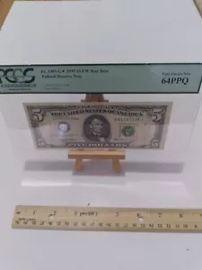 PCGS Very Choice New 64PPQ Fr. 1985-G* 1995 $5 Federal Reserve Star Note - Picture 1 of 4