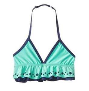 SPLENDID 140086 Girl's Green 'Mosaic Flutter' Triangle Bikini Top Sz 5 - Picture 1 of 1