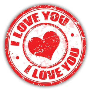 I Love You Valentine's Day Stamp Car Bumper Sticker Decal - Picture 1 of 1