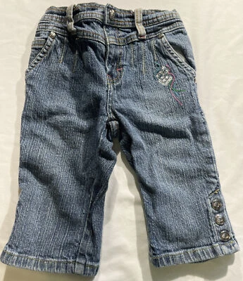 Niñas Talla 4 Roca Wear Azul Vaqueros Capris Foto 1 de 4