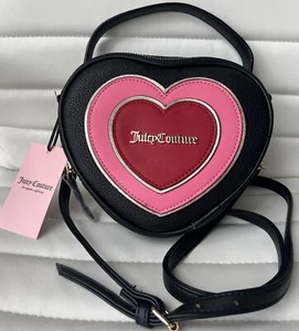 Juicy Couture Valentines Day LOVE NEVER DIES Heart Mini Tote Crossbody Black NWT - Picture 1 of 8