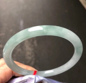 Natural Grade A ice green Burmese Jade jadeite bracelets Bangle 62mm - Picture 1 of 9