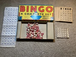Milton Bradley 1936 Bingo A Complete Set Game - 4127 Embossed Calling Numbers - Picture 1 of 10
