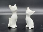 Pair Miniature Ceramic White Kitty Cats Figurine Kitten Mini Figurine Vintage