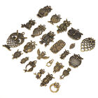 24x Bronze Owl Jewelry Accessories Alloy Mixed Models For DIY Craft Pendant GF0