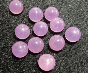 High quality Pink Round Bead 6 Star Sapphire Lab-Created AAAA+ Loose Gemstone - Picture 1 of 5