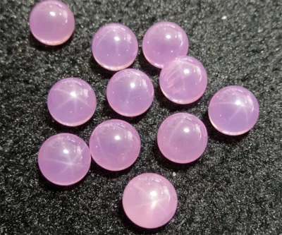 High quality Pink Round Bead 6 Star Sapphire Lab-Created AAAA+ Loose Gemstone - Image 1 of 4