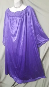 Comfort Choice Purple Nightgown Calf 3/4 Sleeve 5X 74" BUST - Picture 1 of 6