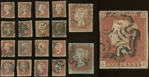 GB QV IMPERF.PENNY REDS 4 MARGINS Plates 21-29 ..MALTESE CROSS ..PRICED SINGLY - Picture 1 of 39