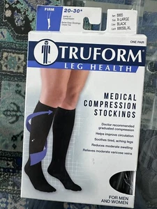 Men's And Women's Firm Medical Compression Stockings 20-30 MmHg XL Black - Picture 1 of 1