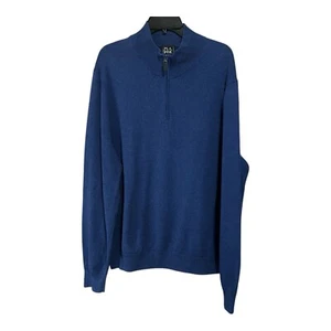 Jos. A. Suéter Bank Traveler Para Hombres XXL 100% Algodón Pima 1/4 Cremallera Azul Cuello Simulado - Imagen 1 de 8