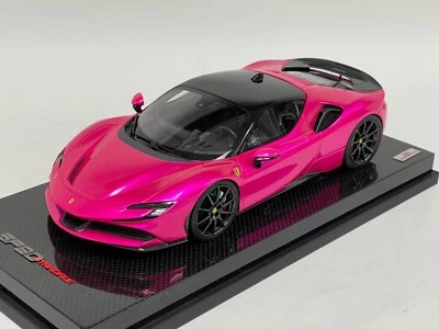 1/18 MR Collection Ferrari SF90 Stradale in Flash Pink  Carbon base 25 pieces - Image 1 of 4